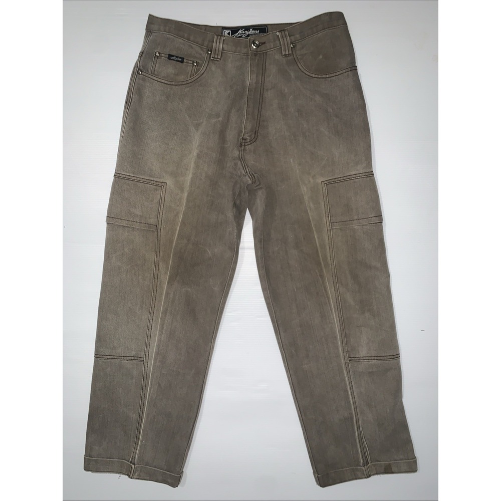VTG Karl Kani Relax Loose Fit Cargo Jeans Men 36x30 HipHop Y2K Grunge Streetwear